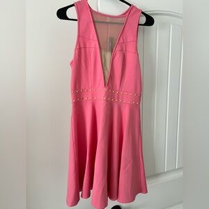 Pink Sleeveless Dress with gold details